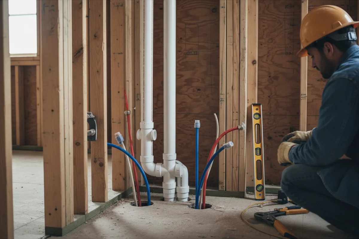 Drain and supply rough-in during Garbage Disposal Repair in Pulaski